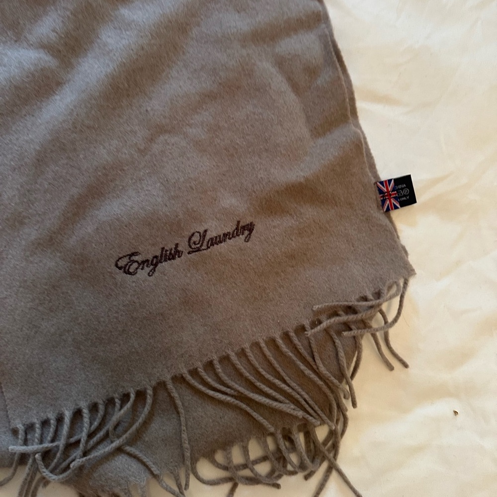 English Laundry Taupe Scarf with Fringe